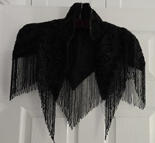 Victorian beaded black - beaded, cape