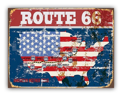 Route metal garage - route, sign