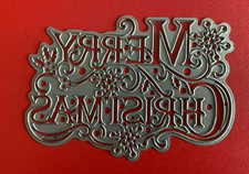 Vintage "Merry Christmas"  Sentiment Die Fancy Festive UK seller 3260