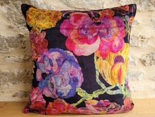 Liberty Jeffery Rose Orchard Tree Floral Fabric & Violet Velvet Cushion Cover