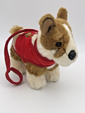 KEEL TOYS ROYAL CORGI SOFT TOY PLUSH DOG RED COAT & LEAD CROWN EXCELLENT CON