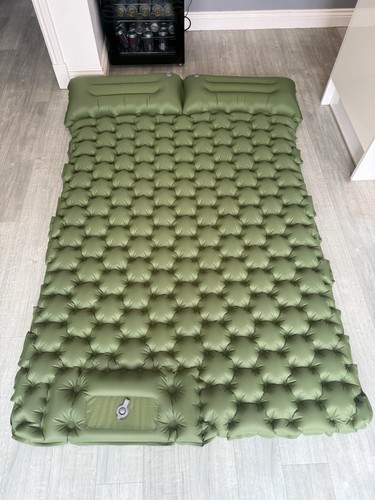 Green double camping mat bed - camping,