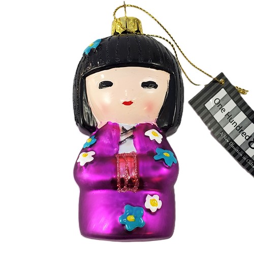 Kokeshi doll glass ornament - doll,