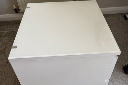 Ikea malm bedside table glass - bedside,