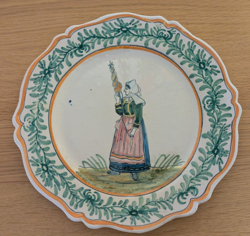 French faience quimper - faience, peasant