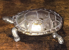 Vintage Brass Tortoise Trinket Jewellery Box With Hinged Lid Reg No 939427