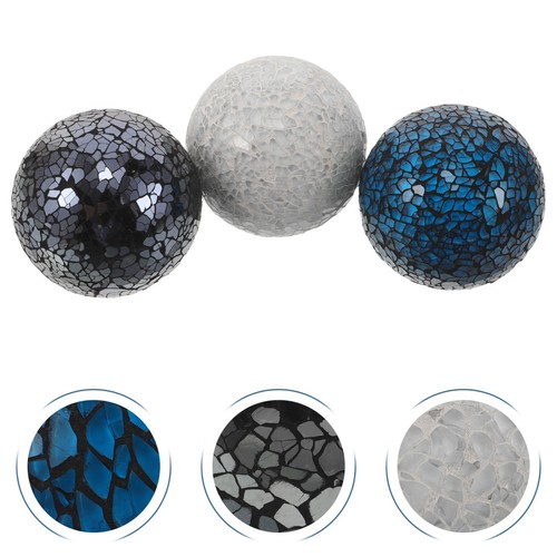 3pcs glass mosaic orb - glass,