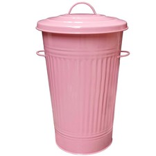 Retro Pink Dustbin Metal Bin