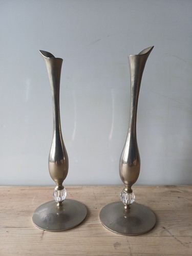 Pair vintage silver - silver, tone