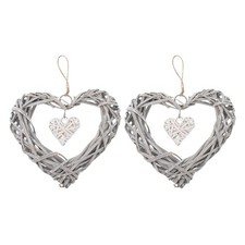 2pcs Heart Shape Wicker