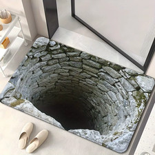 3D Optical Illusion Endless Abyss Non-Slip Door Mat Washable Durable Rug