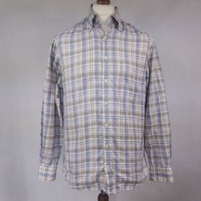 GANT Mens THICK Shirt Oxford US M UK LARGE Blue Long Sleeve Regular Check Cotton