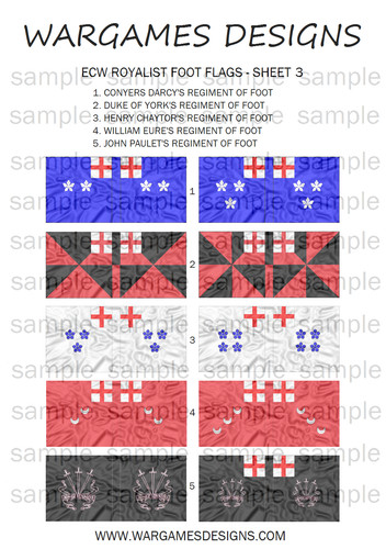28mm ecw royalist foot flags - 28mm,