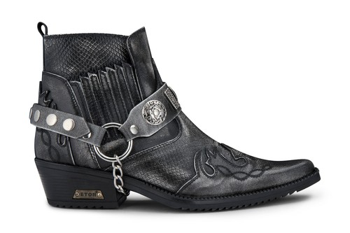 Mens leather cowboy ankle - leather,