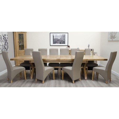 Solid oak cross leg extending - oak,