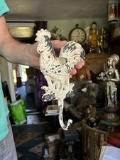 Vintage Cockerel Cast Metal Coat Hook With Mounting Holes