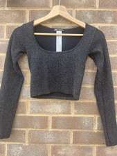 Women’s Black Silver Sparkly Glitter Zara Crop Too Size XS BNWOT