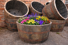 Half oak whiskey barrel - half,