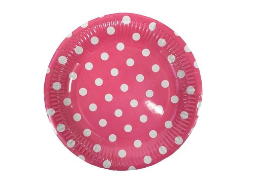 20pcs polka dot paper plates - dot,