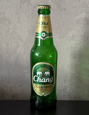 Used Empty Collectable CHANG Glass Lager Beer Bottle + Cap from THAILAND