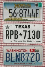 SET OF 3 AMERICAN LICENSE