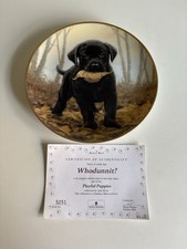 Vintage Black Labrador china plate from John Silver Golden Days Collection 
