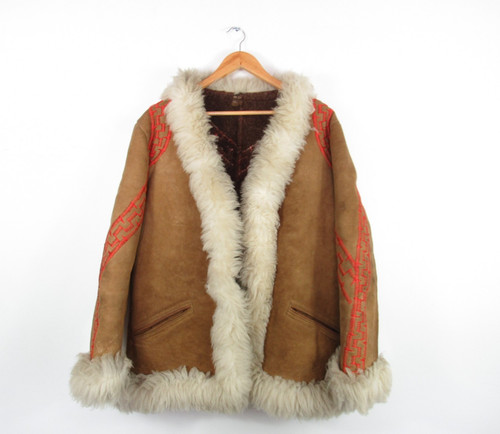 Vintage afghan sheepskin - vintage,