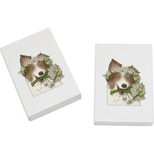 2 x 45mm 'Dog with Daisy