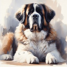 SAINT ST BERNARD Watercolour