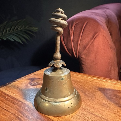 Victorian brass hand bell with - victorian,