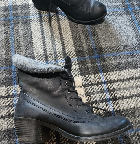 Clarks black leather - clarks, lace-up