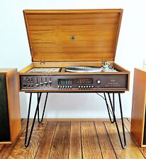 Stunning Dynatron HFC-60 Vintage Teak Radiogram Record Player on Hairpin Legs 