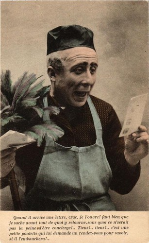Cpa homme lettre il - et,