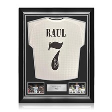 Raul Signed Real Madrid 2024-25 Home Football Shirt. Superior Frame