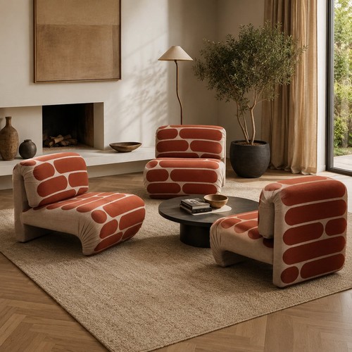 Vintage armchairs fabric foam - armchairs,
