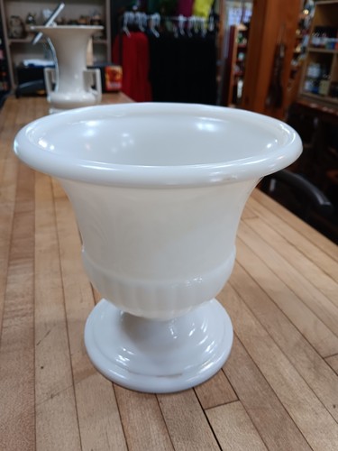 Milk glass urn vase - milk,