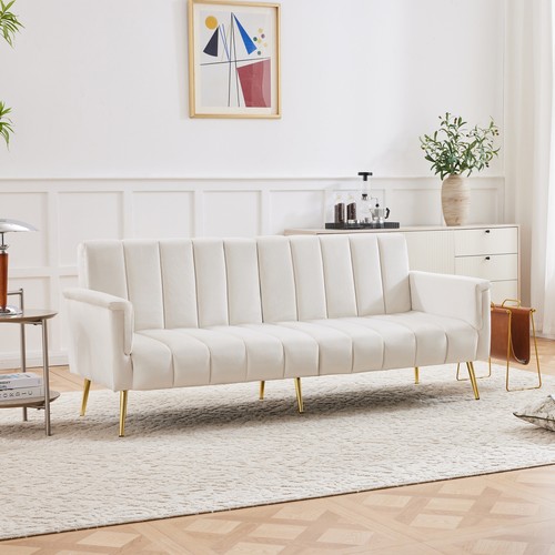 Beige velvet click clack - click,
