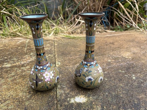 Pair japanese cloisonné - pair,