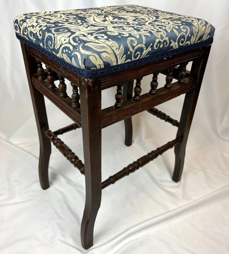 Edwardian mahogany stool - mahogany,