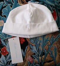 BN POLO RALPH LAUREN Babies Unisex White 100% Cotton Logo Detail Babies Hat O/S