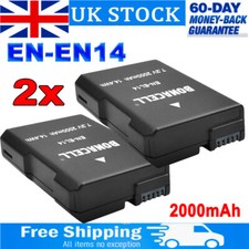 2Pack 2000mAh EN-EL14 N-EL14A Battery for Nikon D3300 D3100 D3200 D5100 D5200 UK