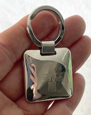 Retro COCA COLA ICON BOTTLE KEYRING (Metal Cushion Shape in Cardboard Box)