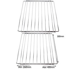FLAVEL Small Adjustable Extendable Chrome Range Mini Oven Cooker Shelf Rack x 2