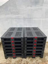 15 x Black Plastic Euro Pallets 1200 x 800 x 160mm  - Integrated Strapping Holes