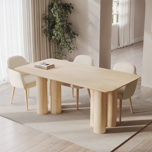 Large oak dining table - dining,