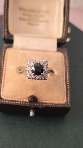 Sapphire and diamond - sapphire, ring