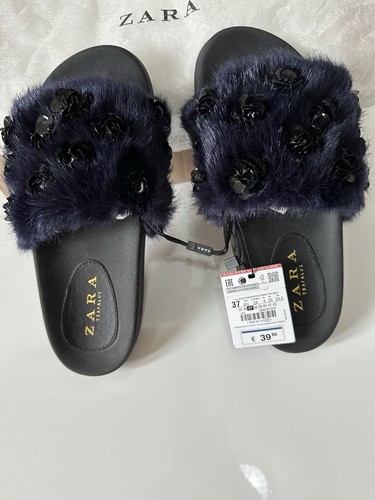 Zara fur sliders - fur,