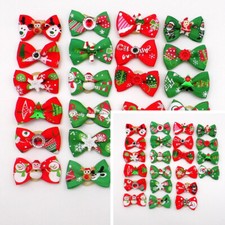 Christmas Dog Hair Bows Xmas Pet Headdress Grooming Multicolour 50pcs