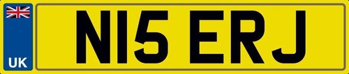 Nice initials number plate n15 - initials,