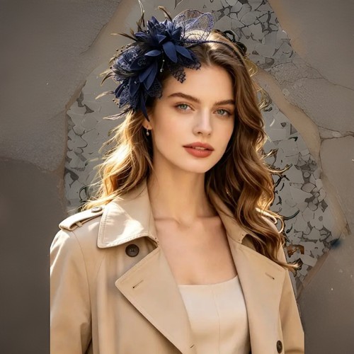 Navy blue fascinator - hat, for